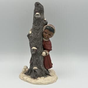 Martha Holcombe All God’s Children “Samantha” Figurine Girl Snow Balls 1987